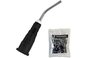 PLASTCARE USA 200 20 Gauge Black Dental Pre Bent Flow Dispensing Tips, 2 Bags