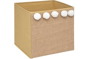 ATMOSPHERA CREATEUR D'INTERIEUR - Cestino per bambini con pompon in juta 29x29cm