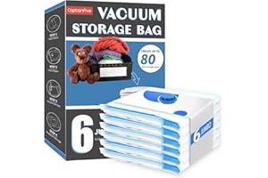 CaptainFive Bolsas de Almacenaje al Vacio 6 Piezas 6XL (6 * 100x80cm), Bolsas de Vacio Ropa, Bolsas para Guardar Ropa, Ropa de Cama, Edredones, Almohadas, Mantas, Ahorro Espacio