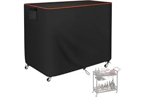 CATOTEL Terrassen-Bar-Tischabdeckung, langlebig, 420D-Oxford-Weiden-Barwagen-Abdeckung, wasserdicht, schützende Getränke-Servierwagen, staubdichte Abdeckung für den Außenbereich, Garten, Barwagen