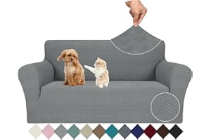 Ystyle Copridivano 2 Posti Con Braccioli, Super Elasticizzato Fodera Divano, Copridivani Antigraffio Gatto Antiscivolo Antimacchia, Universale Moderno Sofa Cover Lavabile, Grigio Chiaro