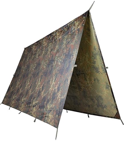JAICOM Tarp Waterdicht campingtentzeil, 3 x 5 m, ultralicht en draagbaar, uv -bescherming en sneeuw en regen, met oogjes, nylon touwen, aluminium stiften, voor hangmatten, outdoor-activiteiten