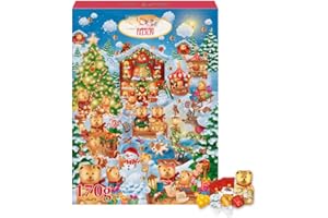 SOOLAR Christmas Advent Calendar 2025-Lindts Gold Teddy Advent Calendar 170g For Adults and Kids- Chocolate Advent Calendar Gift