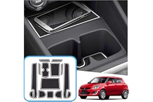 GAFAT Suzuki Swift/Sport/Hybrid 2017-2022 2023 Anti-Slip Mats, Suzuki Swift Rubber Mats for Centre Console Armrest Cup Holder Door Seam (White)