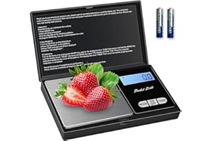 JADUFHU Balance de Precision 1000 g/0,1 g Balance Gramme Balance de Précision avec écran LCD et Fonction Tara, Petite Balance avec 7 unités pour Cuisine, Café, Bijoux, Herbes (2 batteries incluses)