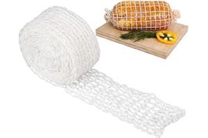 Jeffdad Rolka siatki do mięsa, 3.0 m, elastyczna prasa do szynki z indyka, do wędlin, gotowania, siatka do pakowania szynki drobiowej, wędzonego mięsa, rzeźnika, sznurka, siatka do owijania