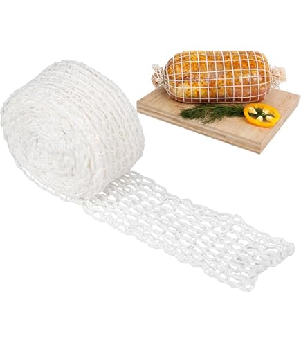 Rete Per Prosciutto E Salmone 50m - Maglia Stretta, Resistente Al Calore, Rosso/Bianco