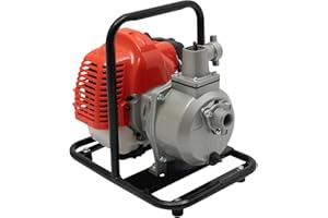 HUKAIL Pompa dell'acqua a benzina a 2 tempi, 40 CC, 1,25 KW/6500 giri/min, per acqua sporca, con singolo cilindro e raffreddato ad aria, pompa di trasferimento dell'acqua con 8 – 10 m³. Portata massima