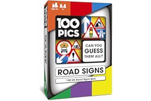 100 PICS Road Signs Travel Game - Traffic Sign Flash Cards, Helps Learn DVLA Highway Code Theory Driving Test UK
