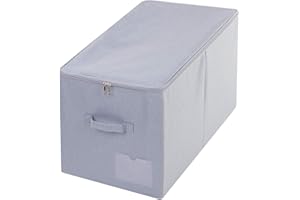 Amonsen 60L Extra Large Quilts Comforter Coperte Duvet Storage Contenitore con Coperchio, Grigio Chiaro