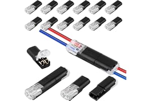 ‎YUECHENGGUI 12 Stück Auto Stecker 2 Polig Steckverbindung Kabelverbinder Wasserdicht Steckverbinder Praktischer Schneller Kabelstecker Verbindungen 2 Poliger Steckbarer Kabelanschluss für 18-22 AWG Kabel Crimp