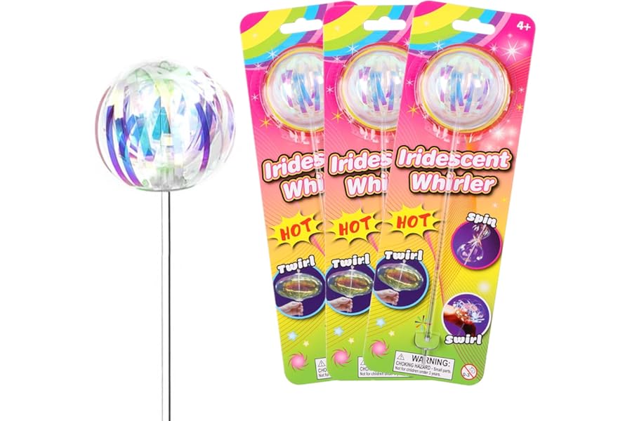 Rainbow Twirler, 3-Piece Magic Rainbow Spinner Twirler Stick, Colorful Swirl Magic Party Bubble Wand, Cool Dance Prop for Magical Moments