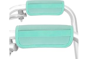 LENPESTIA Padded Walker Hand Grips 2 Pack Wheelchair Handle Grips Covers with Strap Soft Foam Padding Adjustable Non-Slip Breathable for Senior Elderly Rollator Crutches Luggage