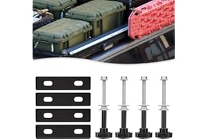 NQEUEPN Traction Board Mounting Kit, Universal Recovery Board Mounting Kit Including 4pcs Safety Lockable Traction Board Mounting Pins and 2pcs Metal Base Bracket for All Off-Road Recovery Boards