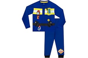 FIREMAN SAM Strażak Sam Piżamy Dla Chłopców | Strażacki Kostium Dla Chłopców Zestaw Piżamowy | Długorękawnik Chłopięcy Z Postaciami Z Kreskówek