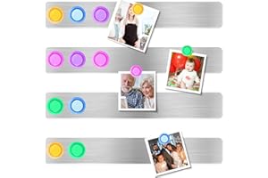 Spann Frameless Magnetic Stainless Iron Board Strips Magnetic Bulletin Bar Board Memo Strip with 10 Pieces Magnet for Office Home Classroom 4Pcs,approx. 30 x 2.6cm