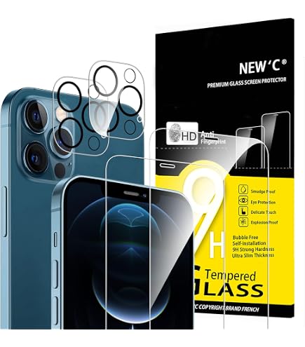 QULLOO Pellicola Posteriore In Vetro Temperato Per IPhone 12 Pro 6.1", Anti-graffio, 2 Pezzi, Copertura Totale