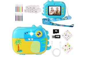‎ARNSSIEN ARNSSIEN Aparat dla dzieci do natychmiastowego drukowania, Aparat dziecięcy 1080P, z 7 rolkami papieru do druku, prezenty urodzinowe dla 3-12 letnich chłopców i dziewczynek