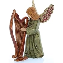 Moranduzzo Ange Avec Lyre Pour Crèche De 11 Cm – Standard 11 – Échelle 1:20 – Figurine Indestructible, Peinte à La Main, Produit Officiel, Sculpteur M. Landi