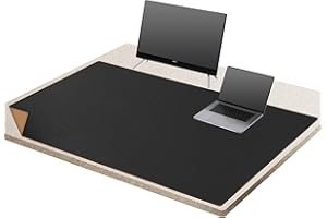 MAIDERN Podkładka na biurko, 160 x 80 cm, duża podkładka na biurko, korek i skóra, duża podkładka pod mysz, na biurko, wodoodporna mata na biurko komputerowe, do gier, domu, biura (czarna)