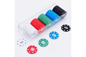 KAYSENSUK 100 gettoni da poker casinò, gioco, valore, deposito, roulette, bingo, blackjack, per contare, marcatori