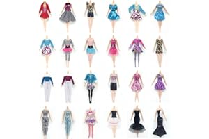 Clothes for 11.5 inch Doll, Lance Home 10 Sets Dresses 10 Pairs of Shoes 10pcs Bag for 29cm Doll Accessories Gifts for Children, Random Style (30pcs)