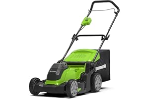 Greenworks G40LM41 Tondeuse à Gazon Sans Fil pour Pelouses Jusqu'à 500 m², Largeur de Coupe de 41 cm, Sac de 50L SANS Batterie 40V Ni Chargeur, Garantie 3 Ans
