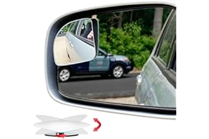 Ampper Fan Shape Blind Spot Mirror, HD Glass Frameless Stick on Adjustabe Few Convex Wide Angle Rear View Mirror for Car Blind Spot, Pack of 2