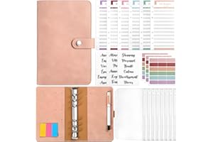 Kesote Enveloppe Budget Français, Classeur Budget, Budget Planner, Carnet Economie Argent, 14 Budget Enveloppe, 24 Feuilles de Budget, 3 Autocollants Français, 54 Étiquettes, 1 Stylo, A6, Rose