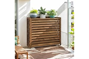 GONTZOLKIN Cache Climatiseur Exterieur Bois Massif Cache Clim Extérieur Cache Pompe A Chaleur Support Climatiseur Exterieur Appareil De Climatisation Protéger Housse Climatiseur Extérieur Masquer Conditioner(110