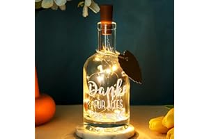 Blulu LED Flaschenlicht mit Spruch Flasche mit LED Beleuchtung Beleuchtete Dekoflasche Abschiedsgeschenk für Erzieherin Dankeschön Geschenk für Papa Mama Freundin (Einfacher Stil)
