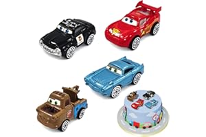 AIOSUY Coche de Juguete Rayo Cars 4 pcs, Coches Mini Rayo Cars, Pixar Cars Mini, Juguete de Rayo Cars, Pixar Racers, Coche de Juguete para Niños, Regalo de Cumpleaños Juguetes para Niños y Niñas