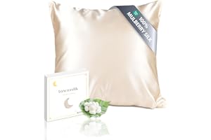 ‎TOWNSSILK townssilk Seidenkissenbezug 40x40cm – 100% Maulbeerseide, 19mm, beidseitig Seide, Oeko-TEX Zertifiziert, Güteklasse 6A, mit Reißverschluss, 1 Stück,Taupe