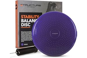 STRUCTURE FITNESS SF Stability Balance Disc with Hand Pump – Thick Inflatable Wobble Stability Balance Board Posture Tone Fitness Core Strength and Agility – Yoga Exercise Gym Workouts Rehabilitation