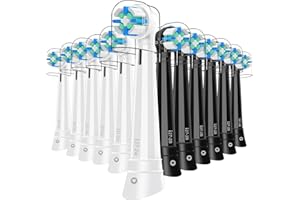 LOKOBATII IO Toothbrush Attachments Compatible with Oral B IO 3N/3/4/5/6/7/8/9/10, Pack of 12, Black