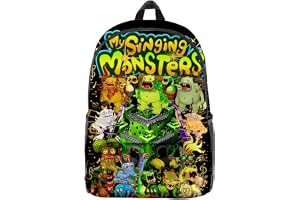 Jiumaocleu "My Singing Monsters" ryggsäck för barn skolväska canvasväska tecknad 3D-tryckt dagväska vattentät ryggsäck mode v