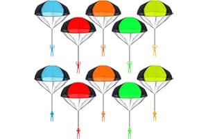 Delsen 10 Stück Fallschirmspringer Spielzeug,Fallschirm Spielzeug Kinder Outdoor Geschenk Mitgebsel Kindergeburtstag Gastgeschenke für Kinder, Wurf Parachute Spiele für Draußen