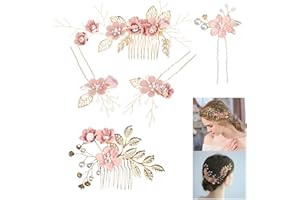 Aweisile Braut Haarschmuck 5 Stück Haarkamm Hochzeit Hochzeit Haarspangen Braut Haarschmuck Set Brautschmuck Haar Zubehör Haarschmuck Blumen Haarnadeln Hochzeit für Hochzeit Haarschmuck