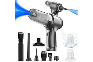 DkevEu Aspirador de Mano,4 in 1 Multifunción Aspiradora de Mano Sin Cable,Aspirador Mano Potente 6000mAh,Filtro Lavable, Aspiradora de Coche Inalámbrica para Coche,Hogar,Oficina (Negro Profundo)
