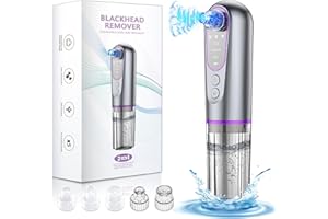 Aspiratore Punti Neri Professionale, Gerbala Aspira Rimozione di Elettrico Comedone, Vacuum Pulitore dei Pori con Modalità di Riscaldamento con 5 Testine e 3 Modalità di Aspirazione