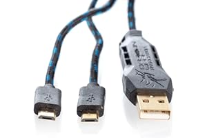 DRAGONWAR Dual Turbo USB-Ladekabel Dual Charge Micro USB 4 Meter Schnellladung Schwarz