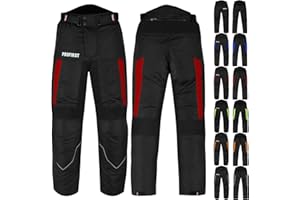 Inflori Motorbike Waterproof Trouser CE Approved Armored Motorcycle Trouser Pant for All Weather with Removable Lining - Regular Length 32 inches