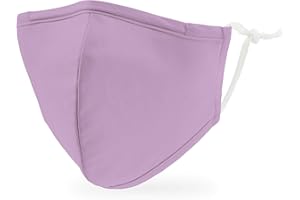 Weddingstar Kid's Washable Cloth Face Mask Reusable and Adjustable Protective Fabric Face Cover w/Dust Filter Pocket - Lavender Purple