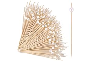 SULIUDAJI 100 stuzzicadenti da cocktail, 12 cm, stuzzicadenti da cocktail per antipasti, spiedini, stuzzicadenti da cocktail in bambù per decorazione di feste, spiedini per salumi, panini, hamburger, frutta