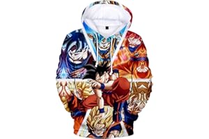 FLYCHEN Felpa con Cappuccio per Ragazzi e Bambini 3D Stampato Dragon Ball Cartoon Fans Fantastico Giovanne Pullover