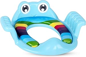 ADRIANO PORCARO 𝗔𝗗𝗥𝗜𝗔𝗡𝗢 𝗣𝗢𝗥𝗖𝗔𝗥𝗢 I Toilettensitz Kinder - Kinderfreundliches Frosch-Design I Kinder Toilettensitz mit Spritzschutz I Easy zu installieren - passend für alle Toilettenformen I Blau