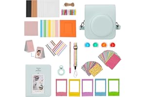 ZUIKAKU 15 in 1 Mini 12 Zubehör Kompatibel mit Fujifilm Instax Mini 12 Sofortbildkamera. (Mintgrün)