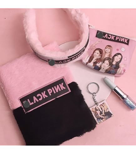 NNS Black Pink Girls Design Pen with Cute Mini Diary Attached at