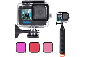 SEMAIKI Étui de Protection étanche pour GoPro Hero 9/10/11/12, poignée Flottante sous-Marine Compatible avec GoPro 9/10/11/12