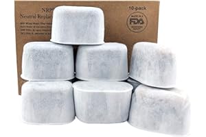 NRP NEUTRAL REPLACEMENT PARTS NRP - Confezione da 10 filtri ibridi per acqua da caffè, compatibile con BREVILLE Espresso Part#BWF100, carbone di cocco e resina a scambio ionico